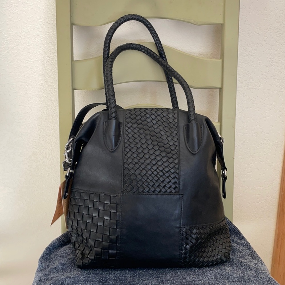 Patricia Nash black leather shoulder bag